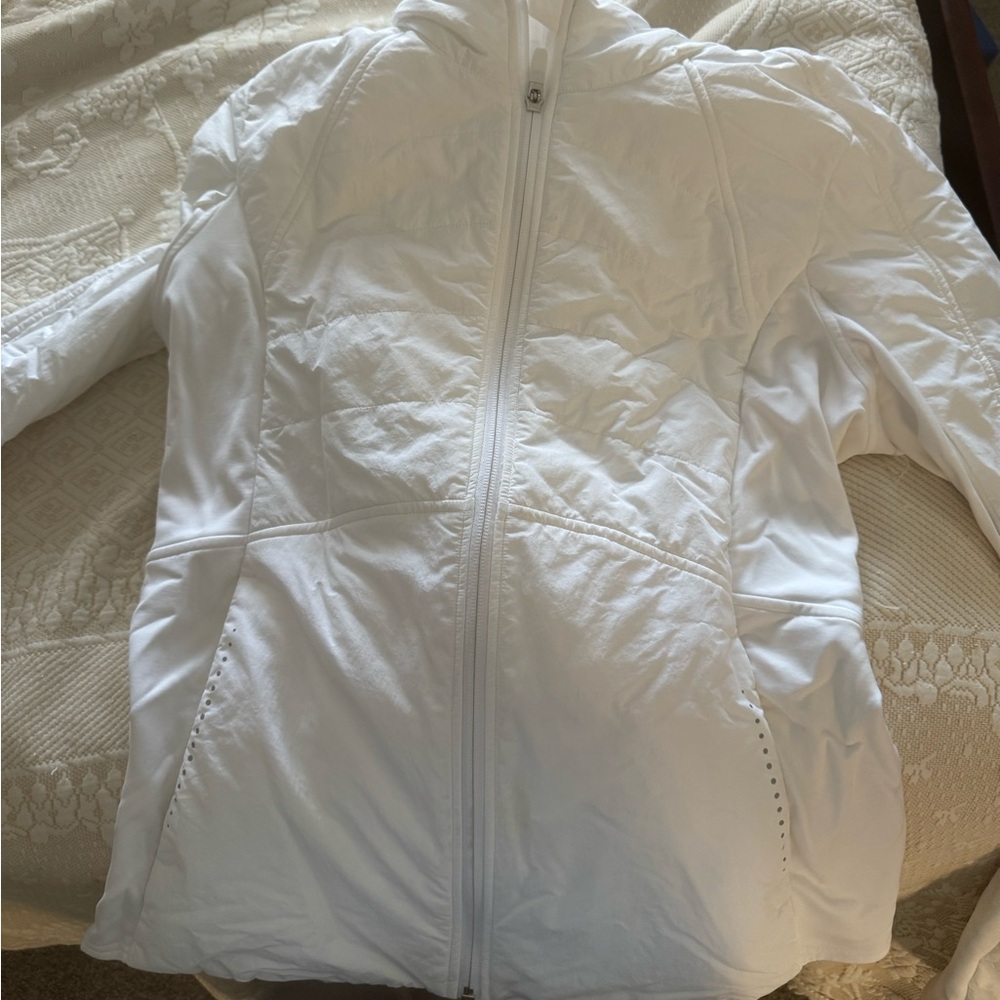White Lulu lemon coat